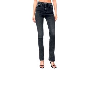 ZARA color wash off black High Rise Full Length Split Skinny womens Jeans